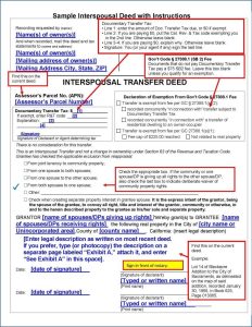 interspousal transfer deed california instructions